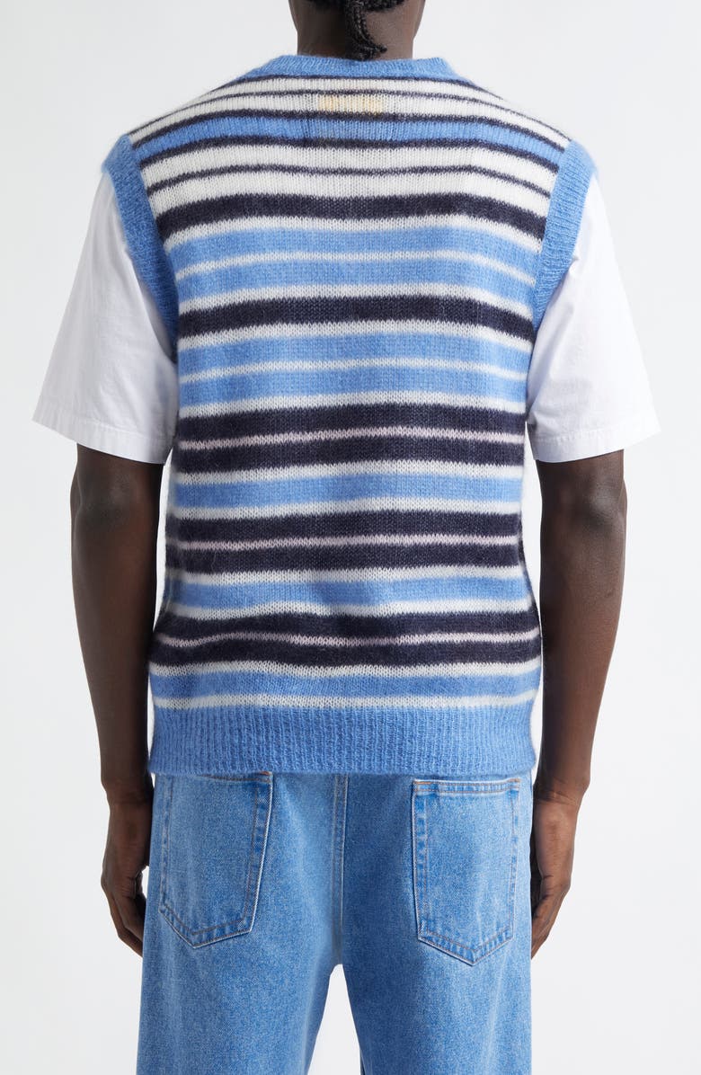 Marni Stripe Brushed Mohair Blend Sweater Vest, Alternate, color, Blue Lilac