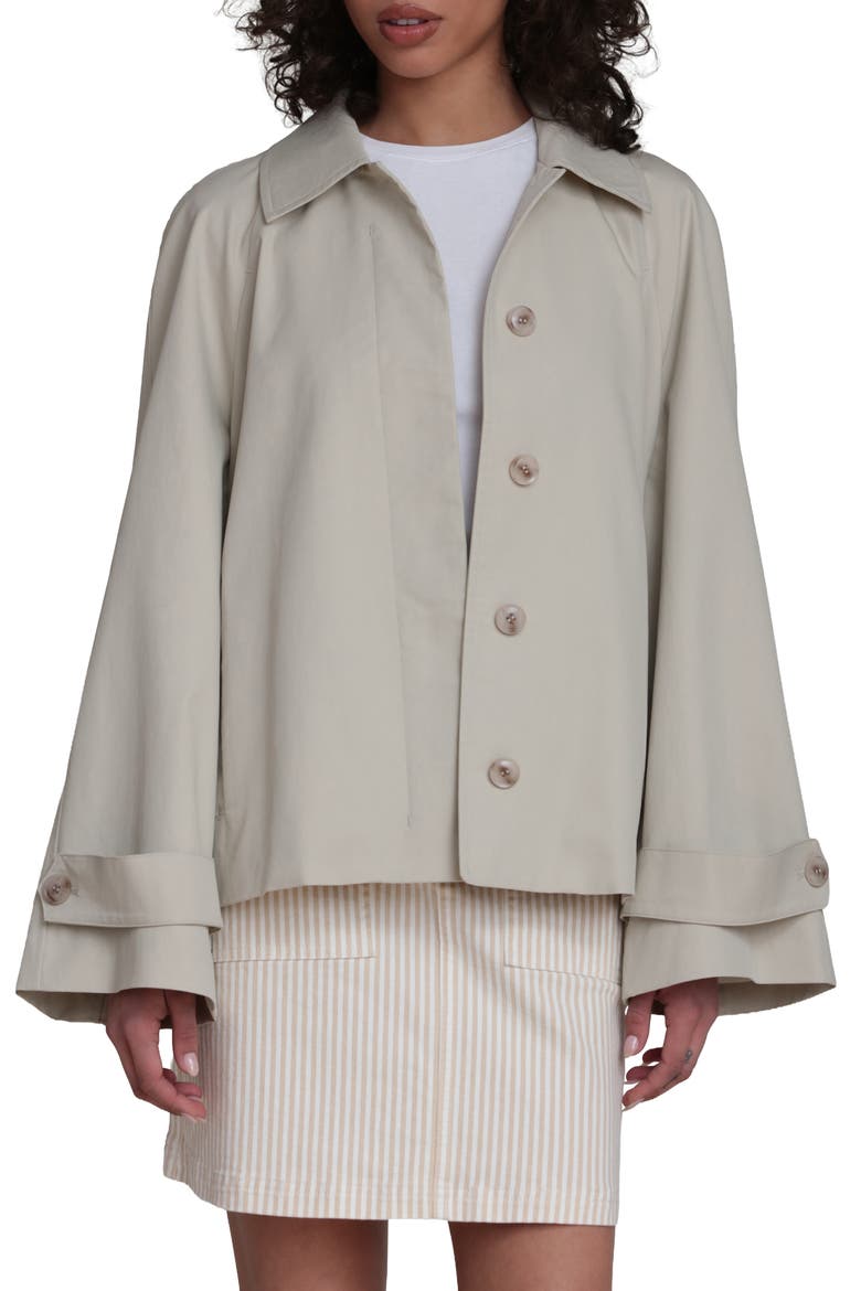 Crop Trench Jacket, Alternate, color, SAGE