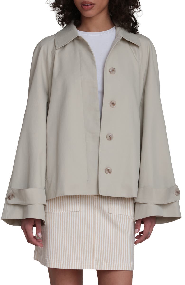 Bagatelle Crop Trench Jacket, Alternate, color, Sage