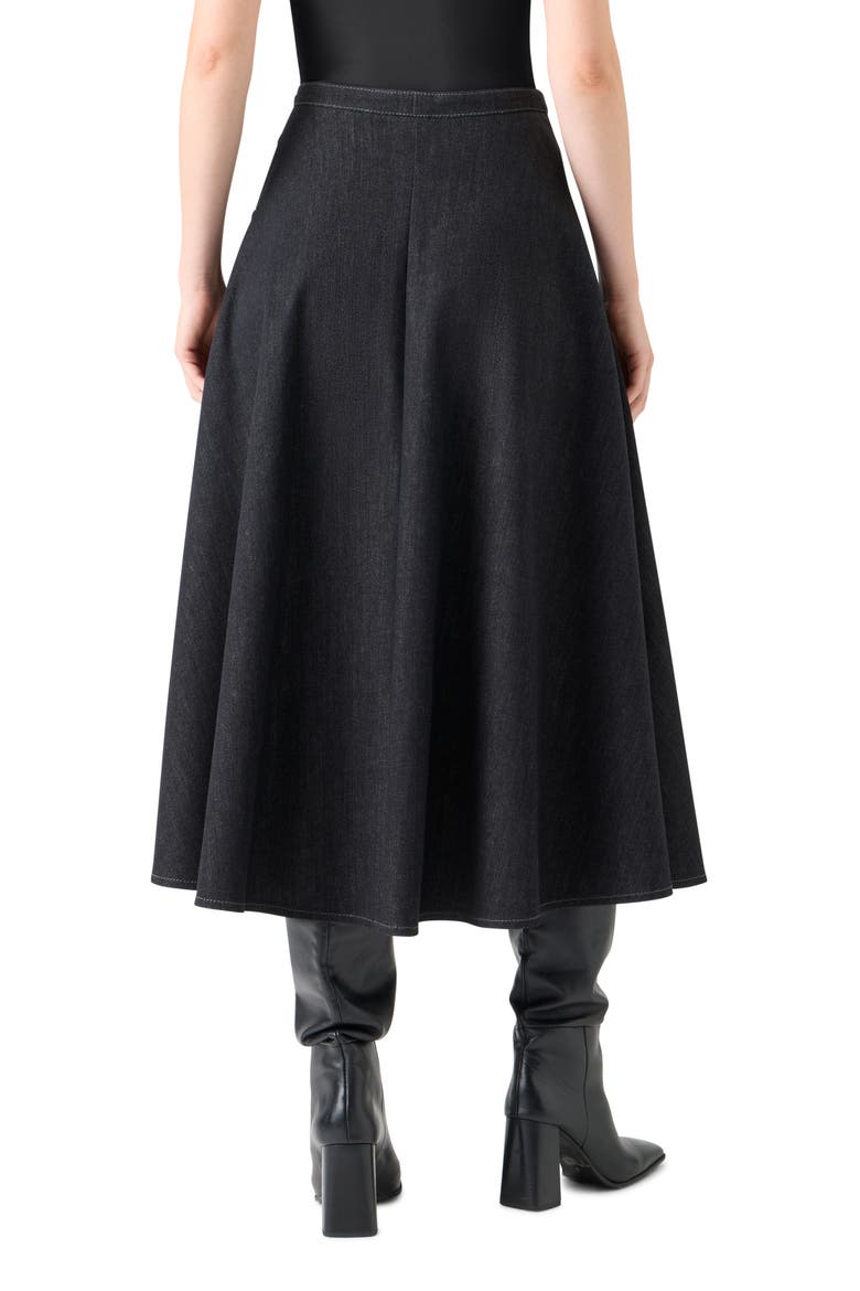 Stretch Denim A-Line Skirt, Alternate, color, BLACK DENIM