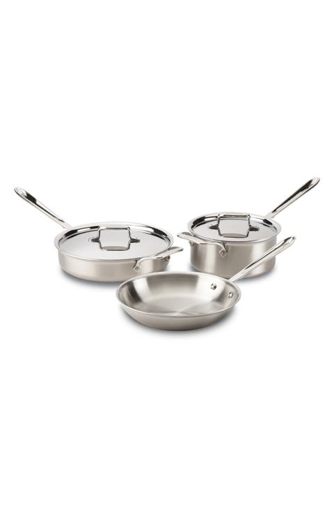 D5 5-Piece Brushed Stainless Steel Cookware Set