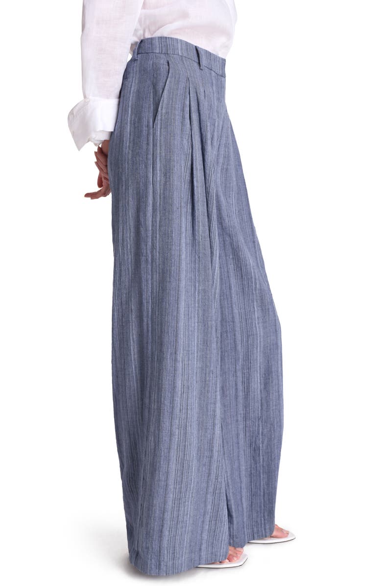 TWP New Didi Pleated Wide Leg Pants, Alternate, color, Blue Multi