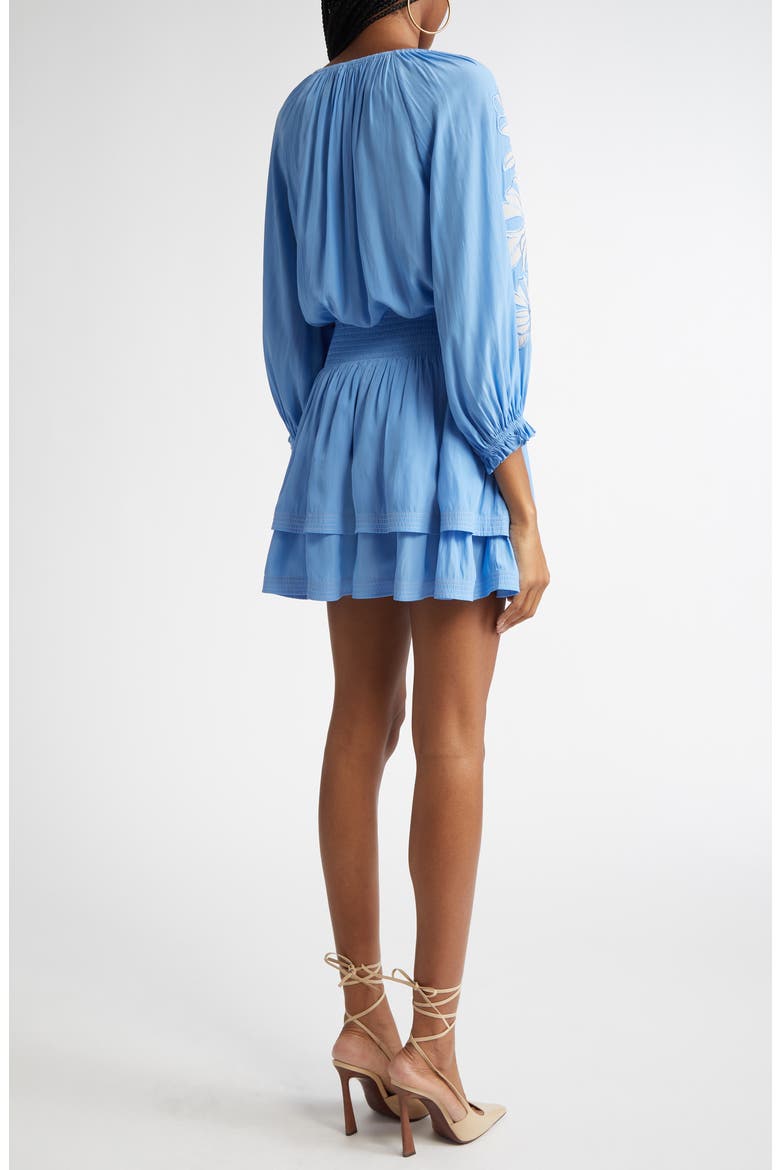 Devorah Floral Embroidery Detail Minidress, Alternate, color, RIBBON BLUE