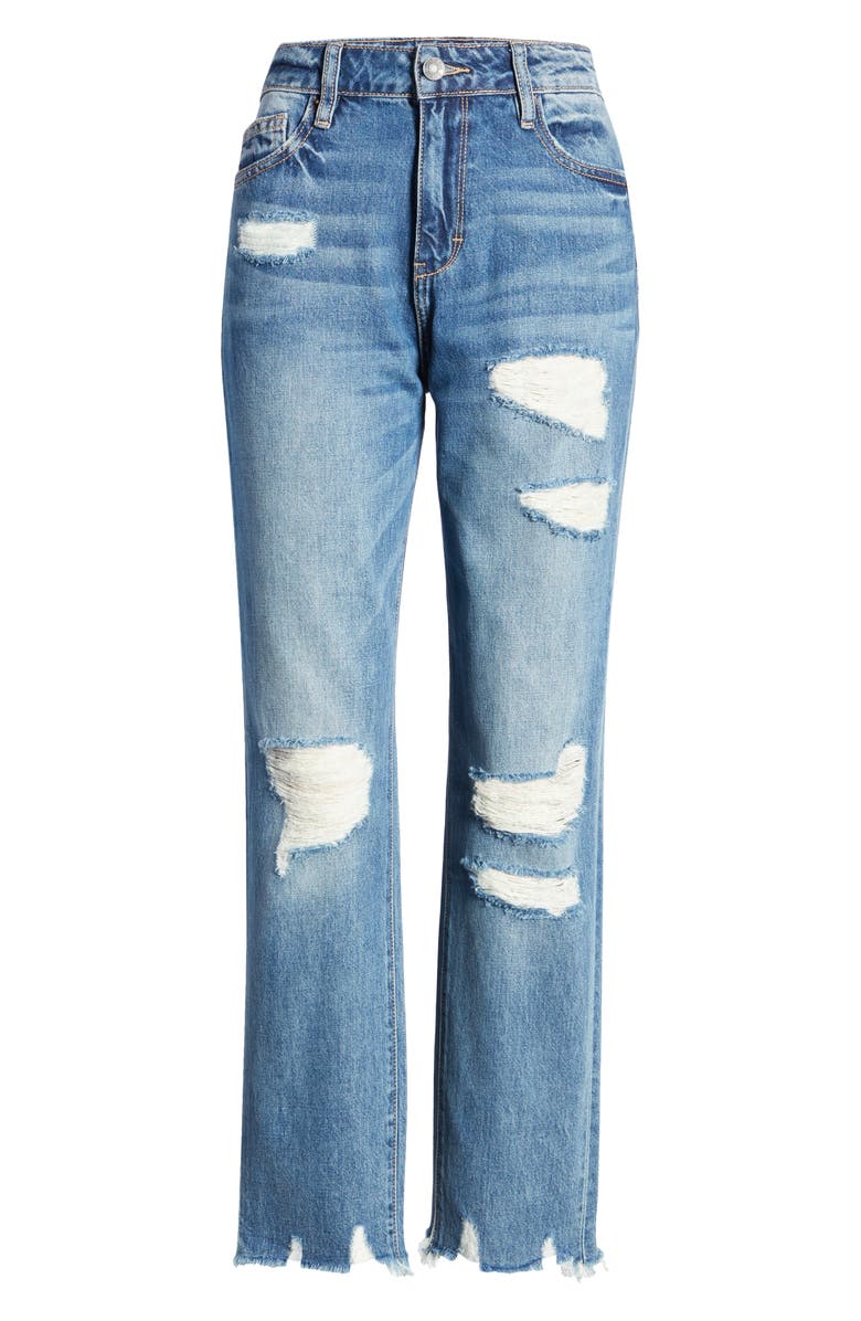 HIDDEN JEANS Ripped High Waist Ankle Straight Leg Jeans, Alternate, color, 