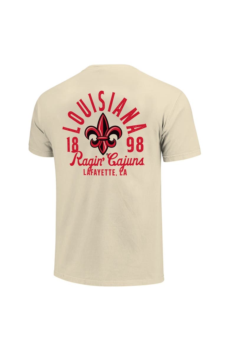 IMAGE ONE Men's Cream Louisiana Ragin' Cajuns Comfort Colors Mascot Overlay T-Shirt, Alternate, color,