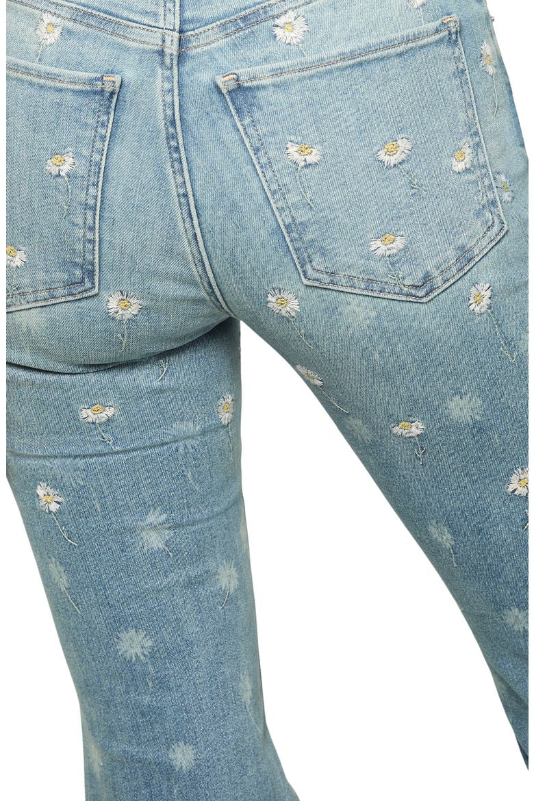 Stevie Daisy Embroidered High Waist Bell Flare Jeans, Alternate, color, DAZING AROUND WASH