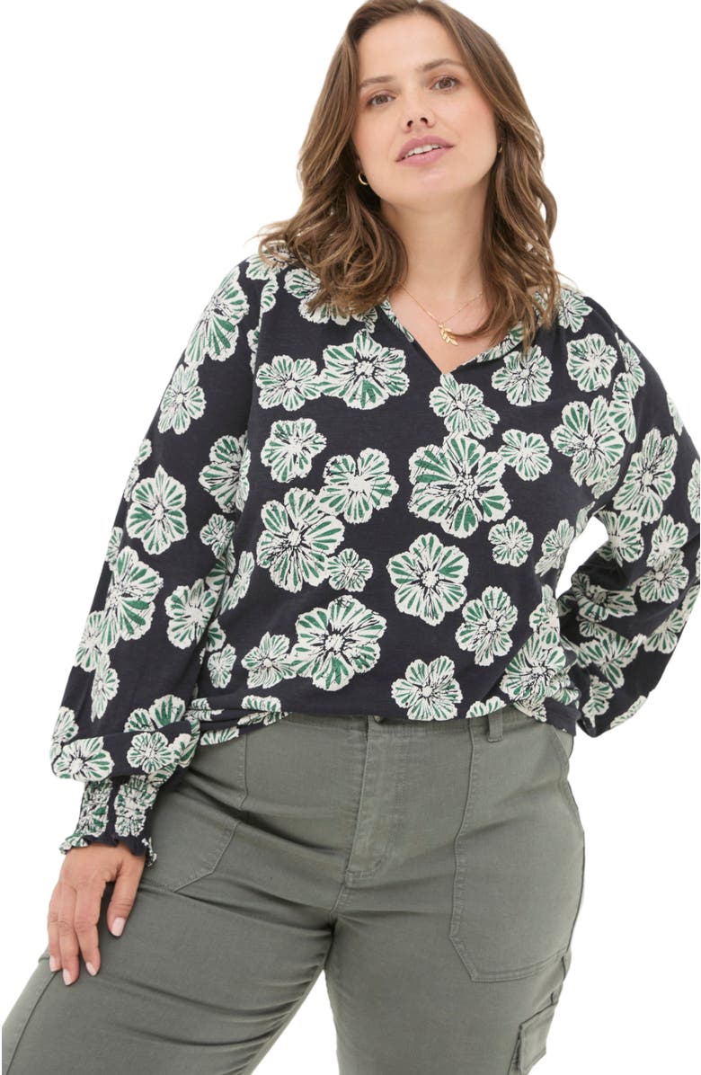 FatFace Women's Plus Size Florence Spaced Floral Top, Main, color,