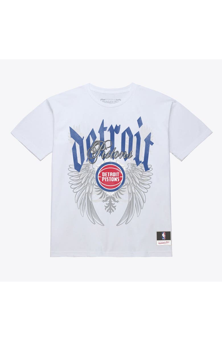 Mitchell & Ness Men's Mitchell & Ness White Detroit Pistons Old English Classic T-Shirt, Main, color, White