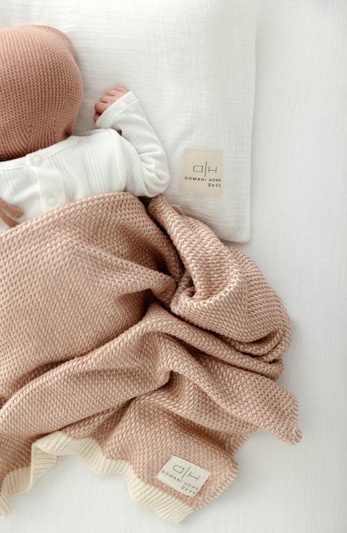 Domani Home Brunello Baby Blanket In Rose Blush