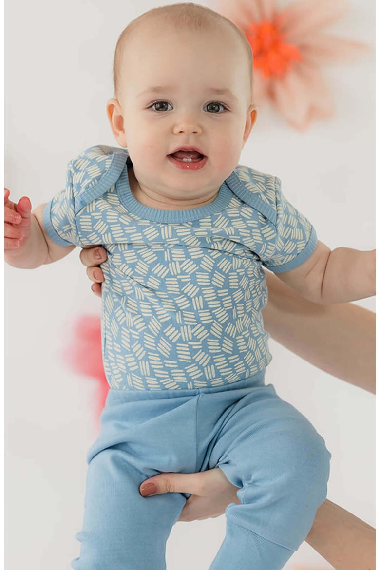 Organic Cotton Short Sleeve Bodysuit, Alternate, color, Chambray Twig