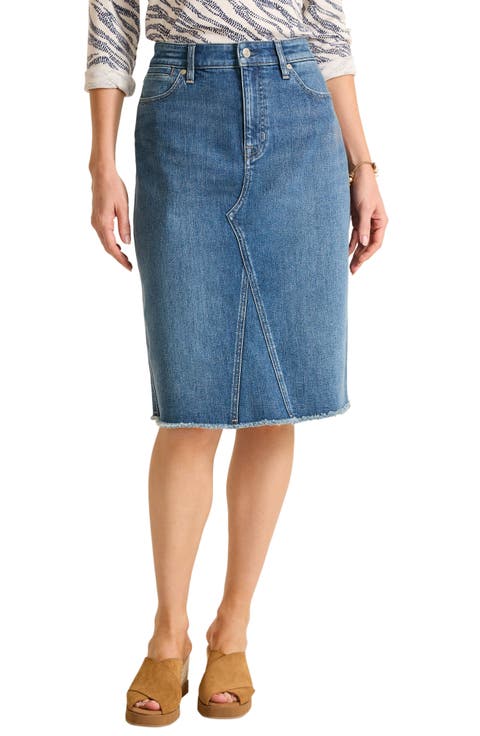 Fray Hem Denim Skirt (Tidal)