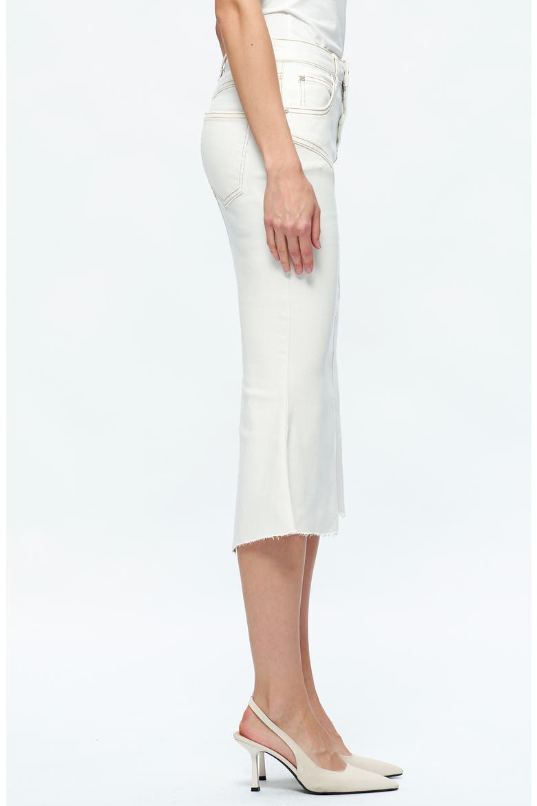 Erin Fishtail Denim Skirt, Alternate, color, CREAM