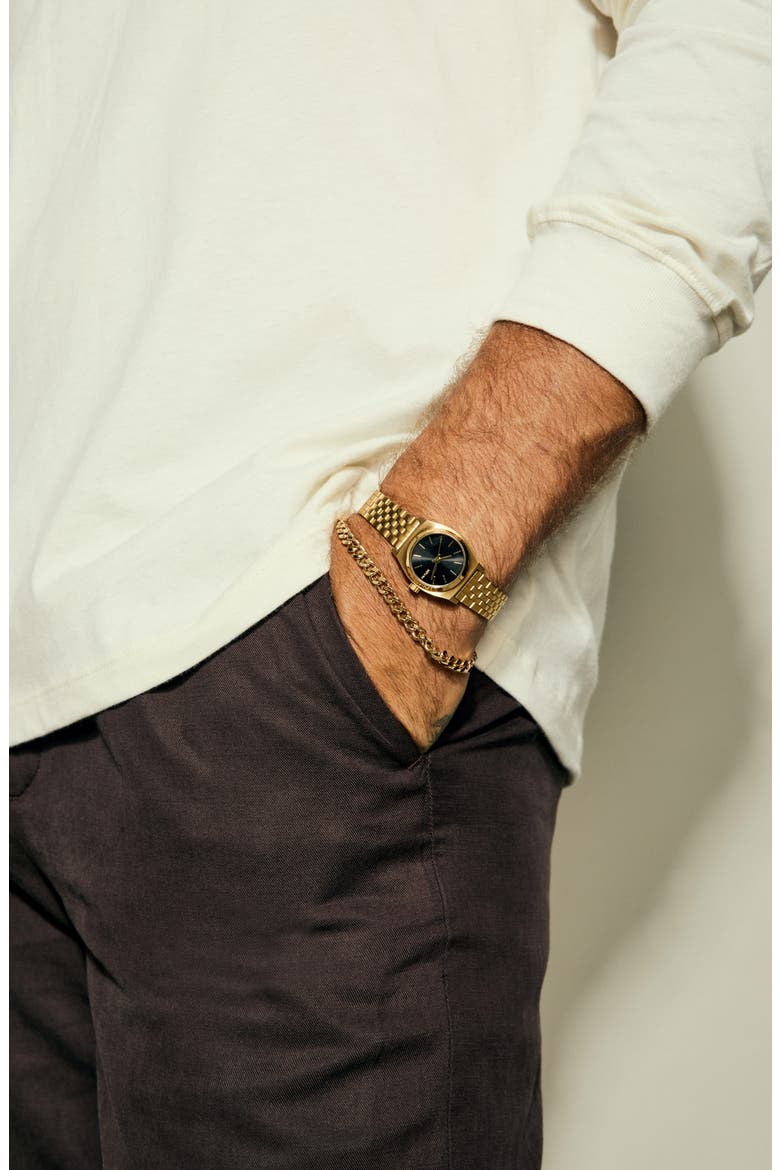 The Small Time Teller Bracelet Watch, 26mm, Alternate, color, GOLD / BLACK
