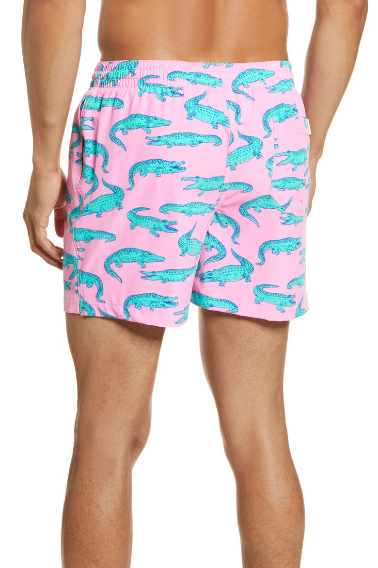 The Glades 5.5-Inch Swim Trunks, Alternate, color, PINK W/ ALLIGATORS