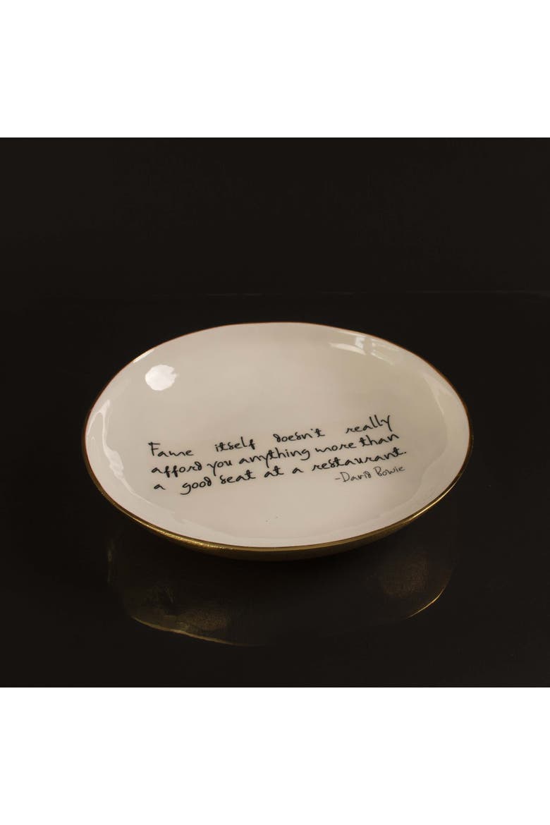 Bowl With Quote - David Bowie, Alternate, color, White