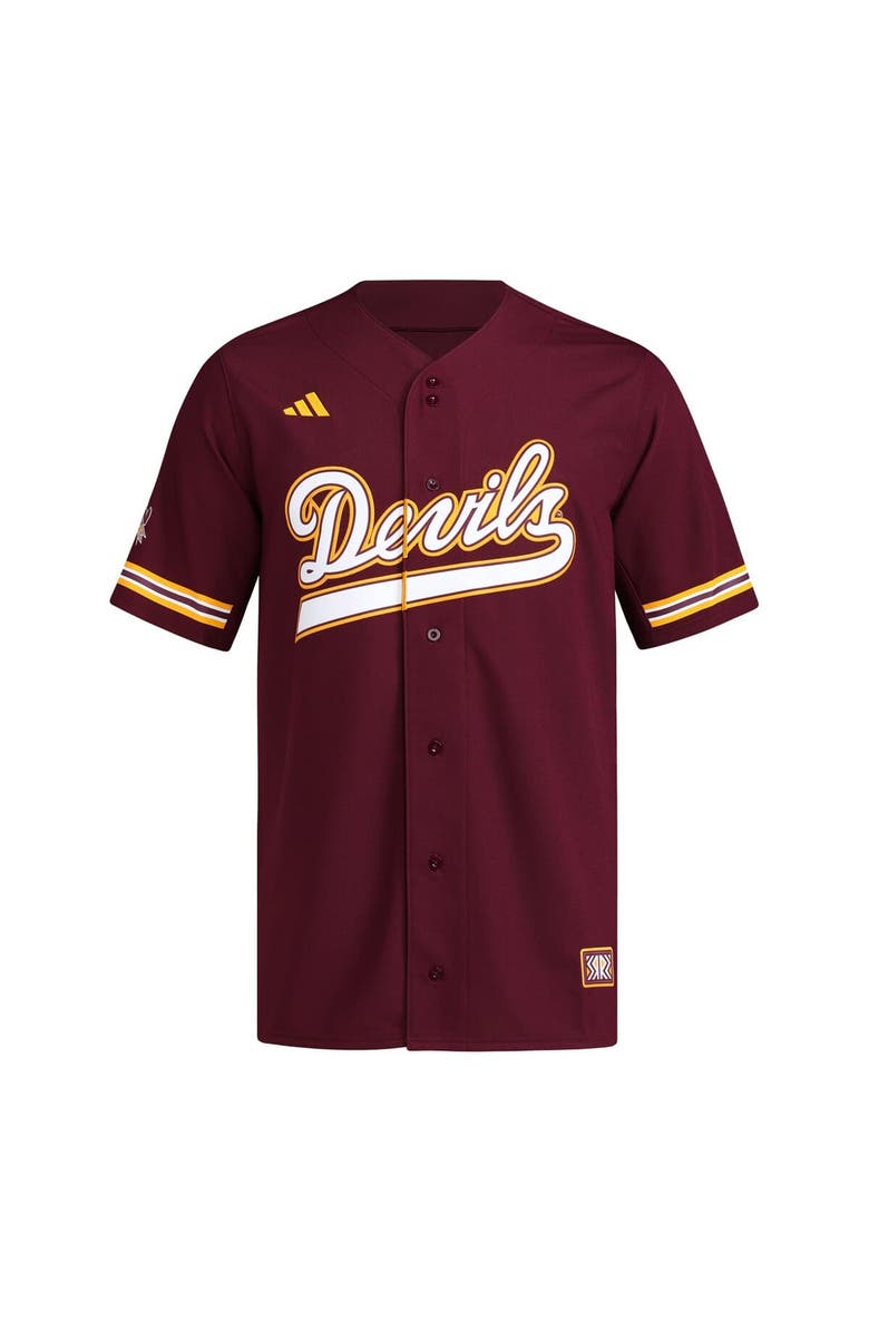 adidas Men's adidas  Maroon Arizona State Sun Devils Reversible Retro Full-Button Baseball Jersey, Alternate, color, 