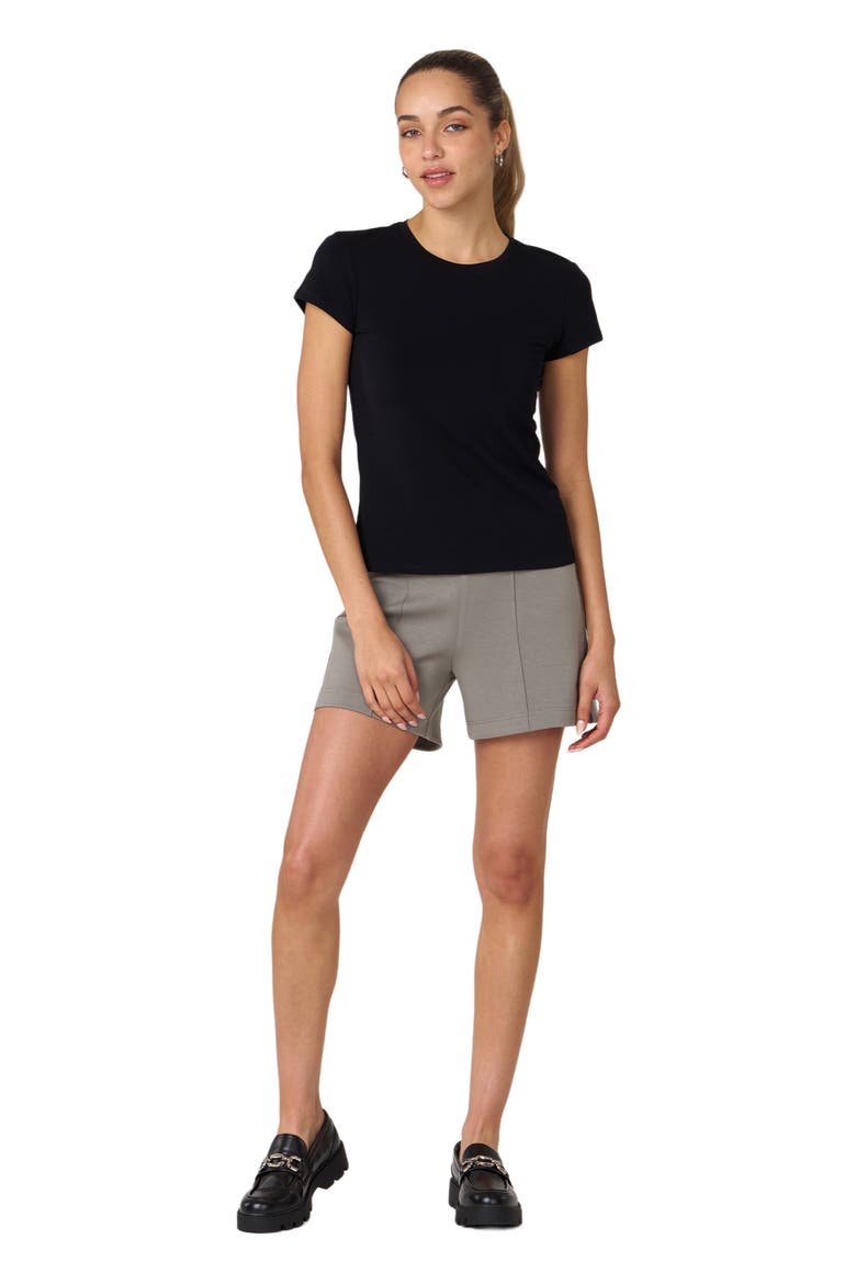 Rebody Essentials Fitted Short Sleeve Top, Alternate, color, Black