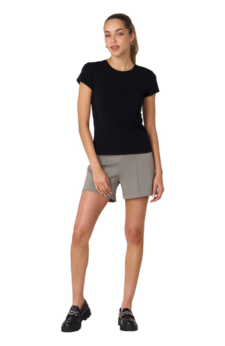 Rebody Active Rebody Essentials Fitted Short Sleeve Top, Alternate, color, Black