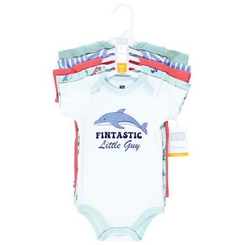Hudson Baby Essential Cotton Bodysuits 5-piece Set In Multi