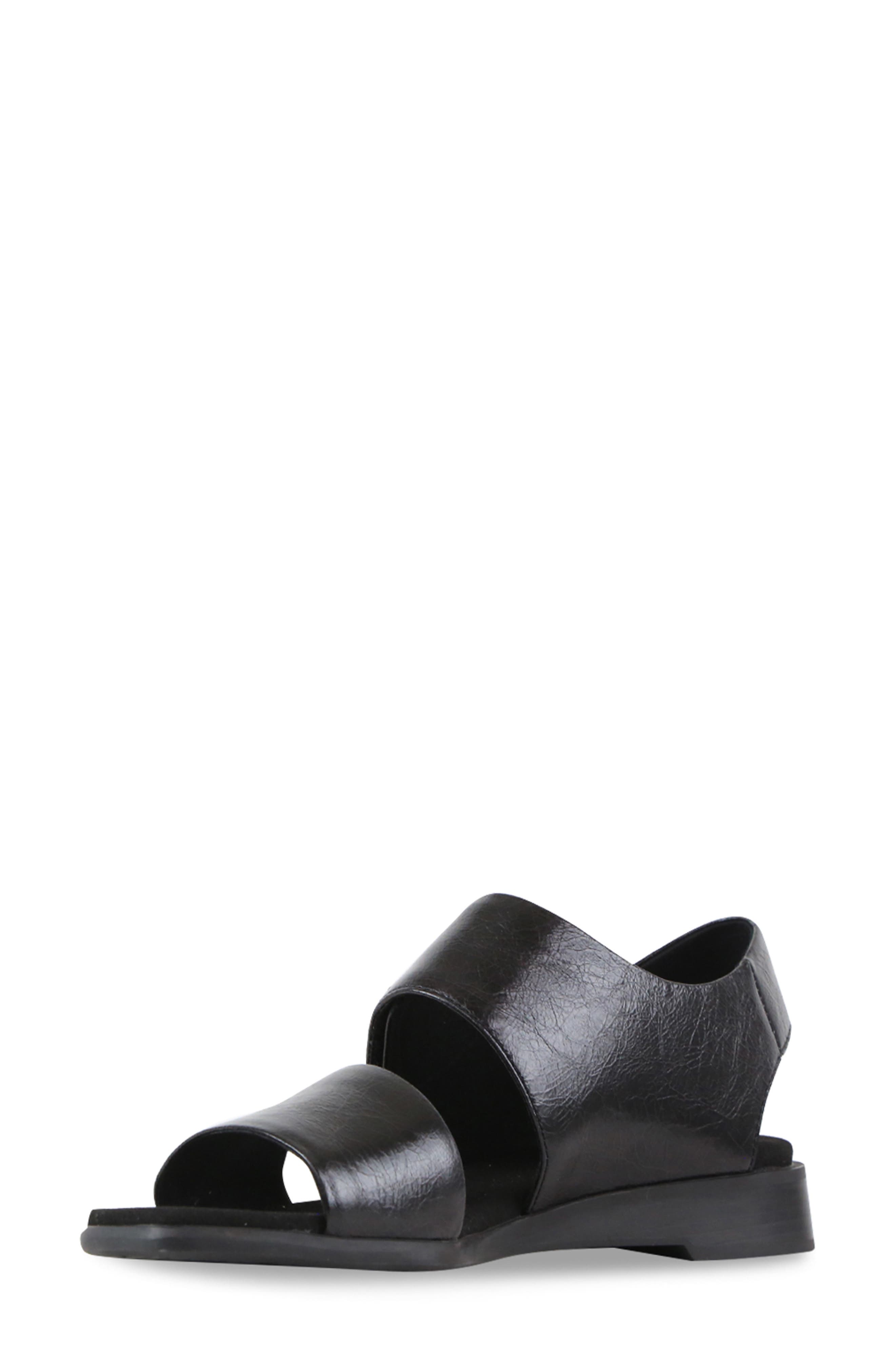 Munro Nissa Ankle Strap Sandal, Alternate, color, Black Calf Leather