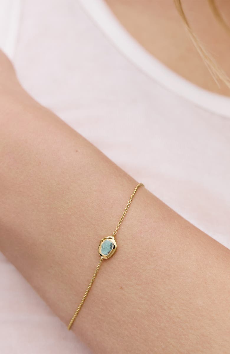 Monica Vinader Odyssey Aquamarine Chain Bracelet, Alternate, color, 18Ct Gold Vermeil / Aquamarine