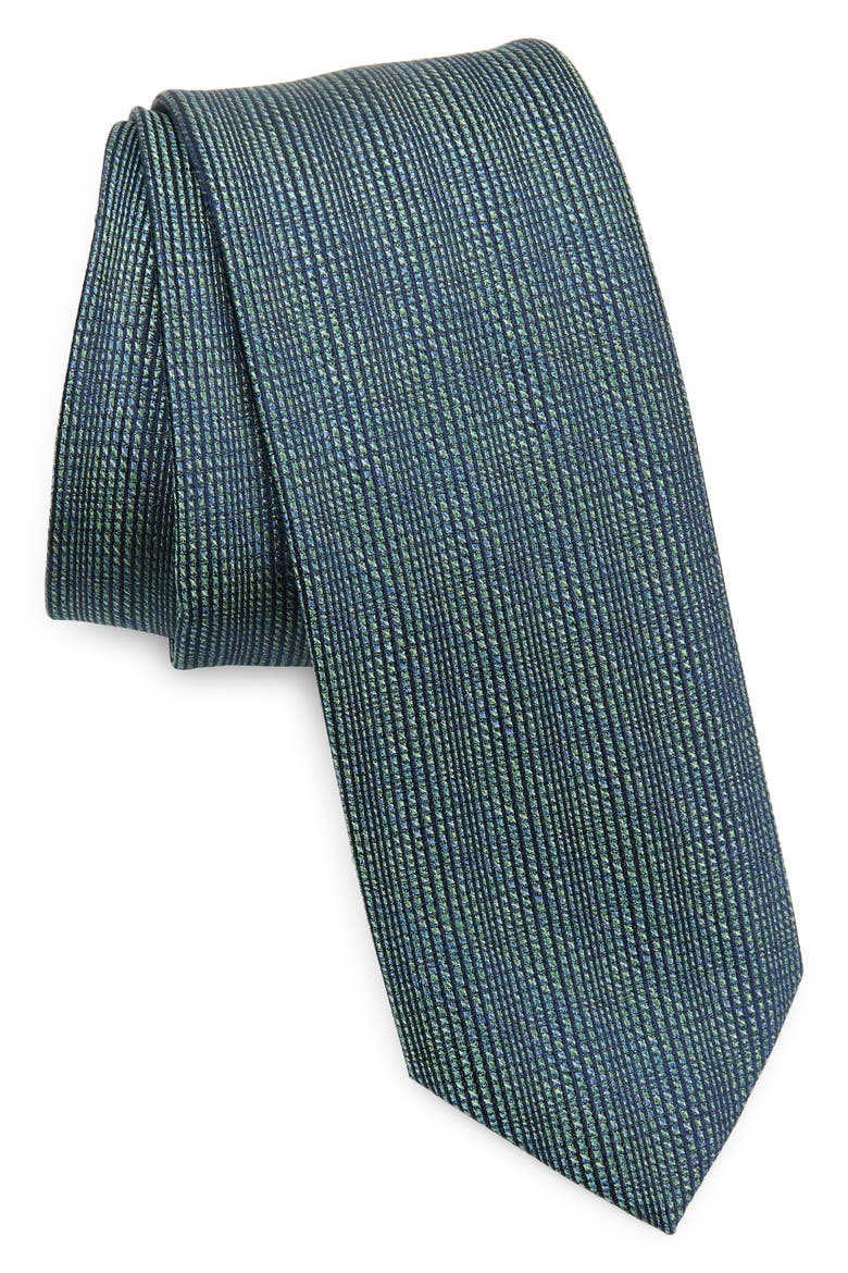 Hewitt Solid Silk Tie, Main, color, GREEN