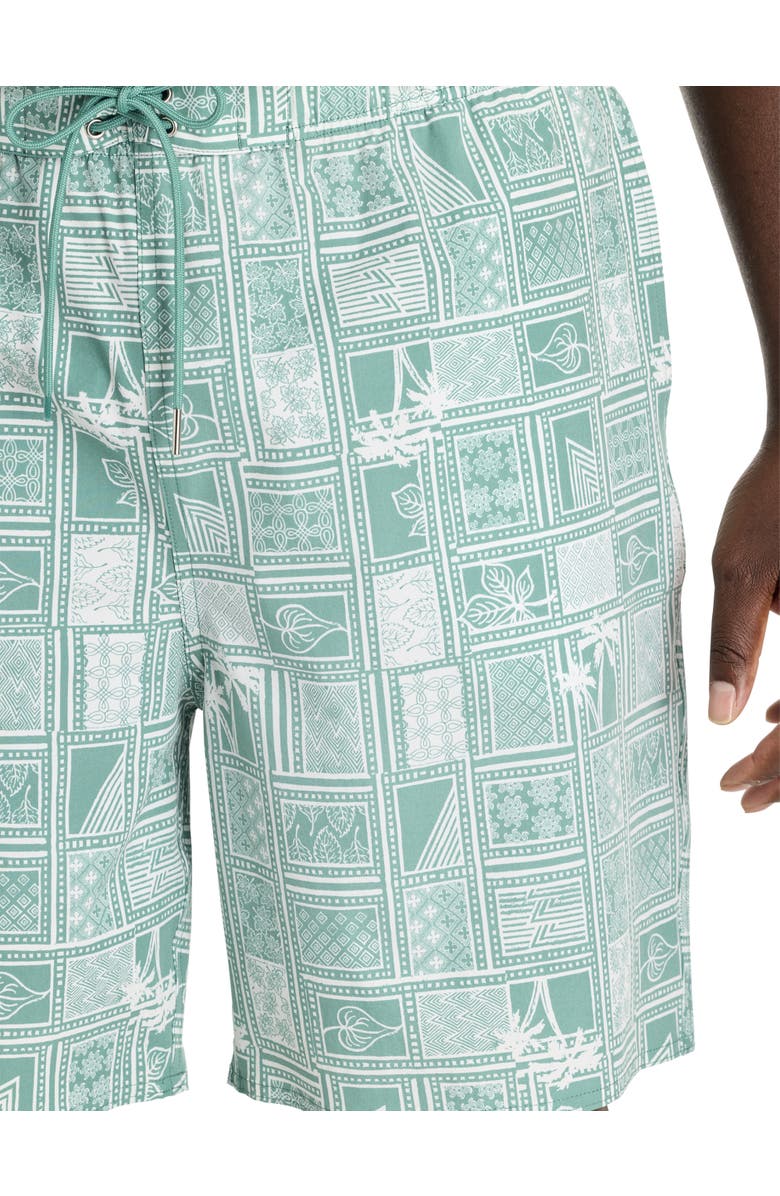 Society of One by DXL Big & Tall Cabana Performance Shorts, Alternate, color, Green