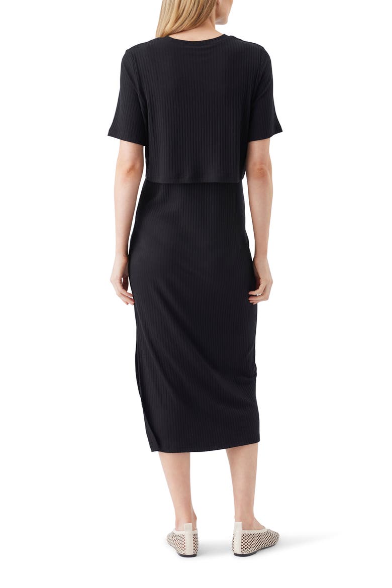 Ivy Rib Nursing Dress Black, Alternate, color, Black