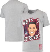Mitchell & Ness Youth Mitchell & Ness Drazen Petrovic Heathered Gray New Jersey Nets Hardwood Classics King of the Court Player T-Shirt