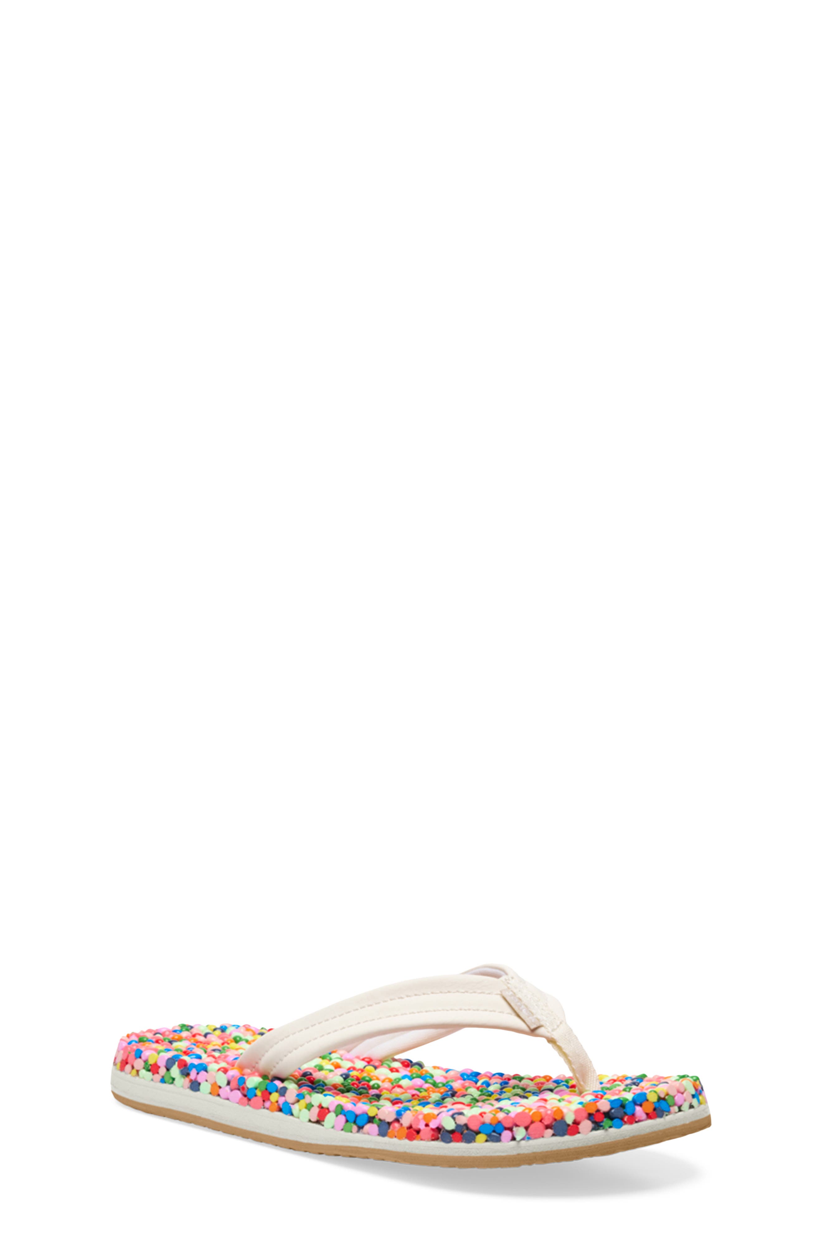 Sanuk Bubblecush Flip Flop, Main, color, Rainbow Multi
