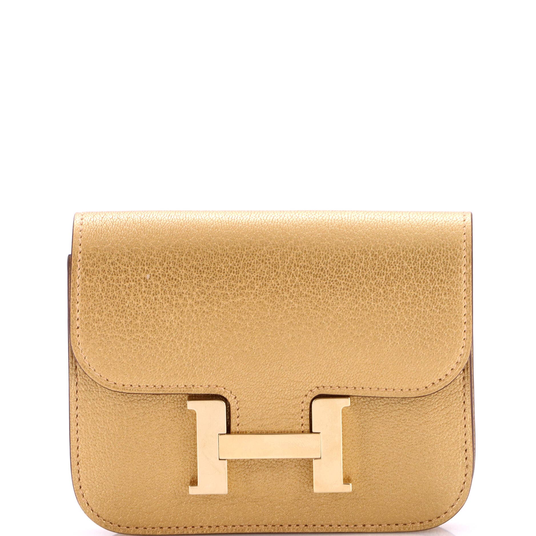Constance Slim Wallet Chevre Chamkilight, Main, color, Metallic Gold