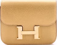 Pre-Owned Hermes Constance Slim Wallet Chevre Chamkilight