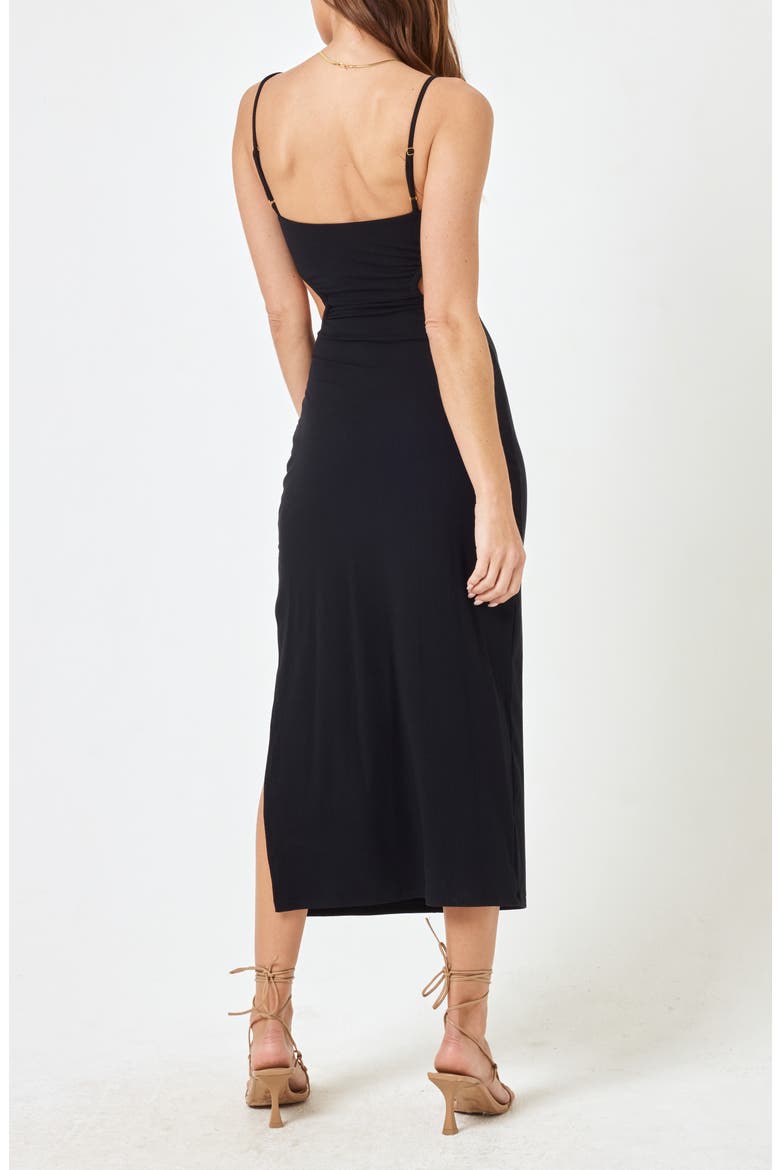 Cameron Cutout Rib Cover-Up Midi Dress, Alternate, color, BLACK