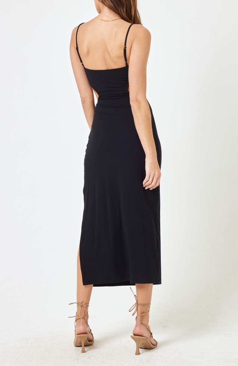 LSPACE Cameron Cutout Rib Cover-Up Midi Dress, Alternate, color, Black