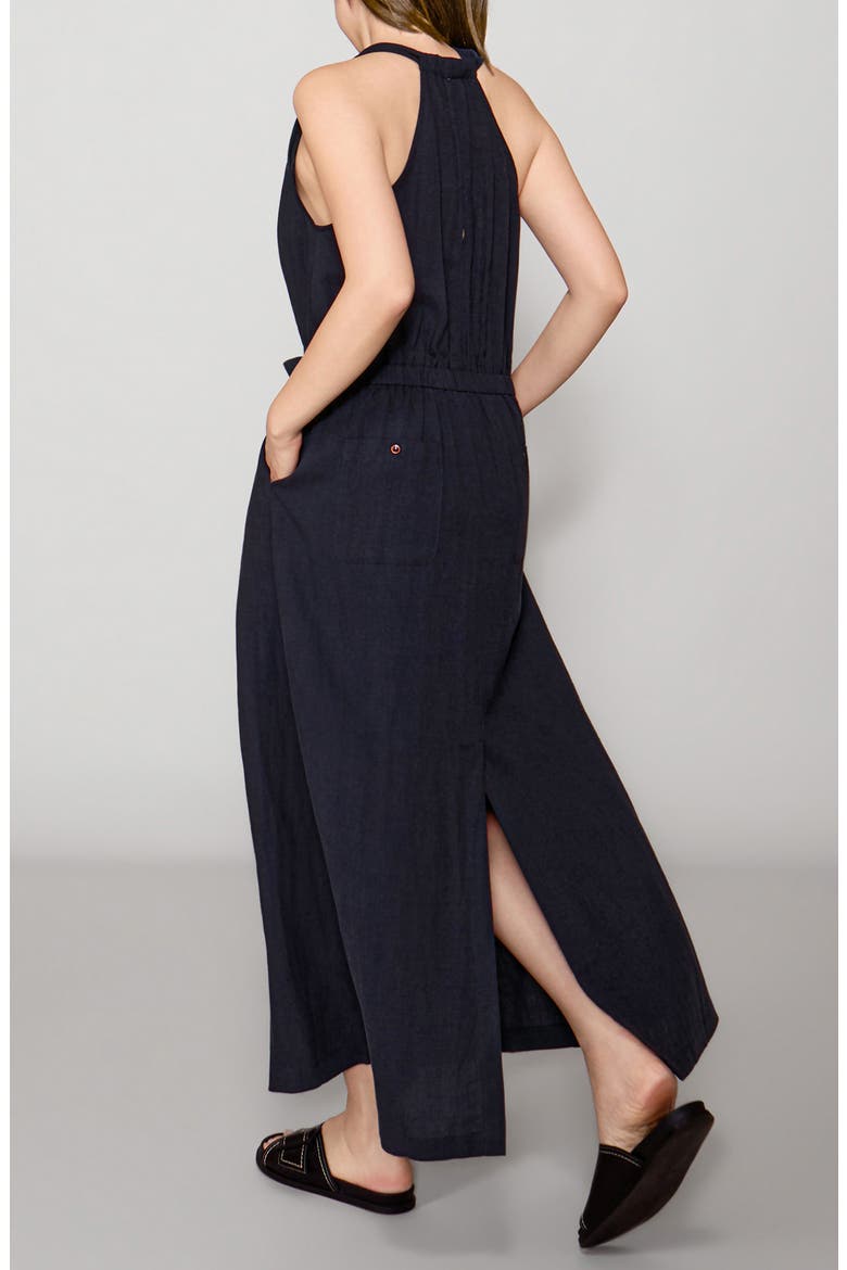 Racerback Halter Maxi Dress, Alternate, color, DARK NAVY