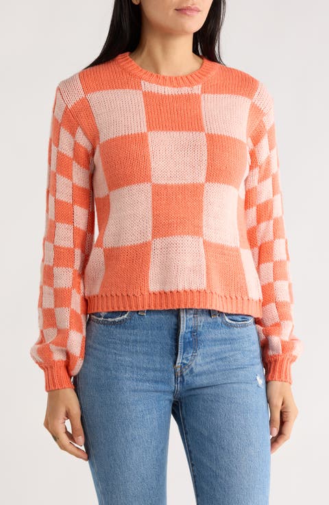 Check Crewneck Sweater