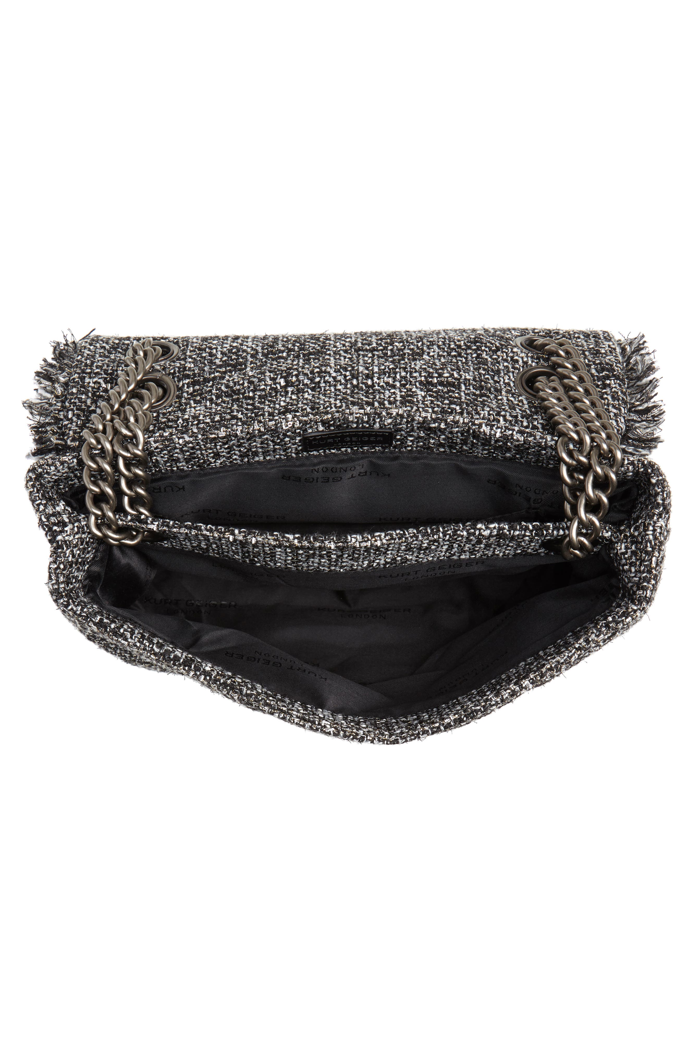 Large Kensington X Tweed Shoulder Bag, Alternate, color, GREY