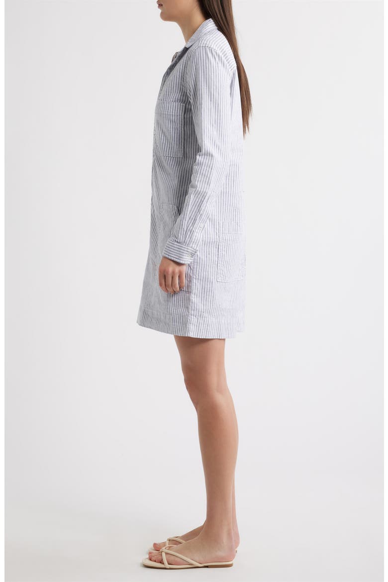 Ireland Stripe Long Sleeve Utility Shirtdress, Alternate, color, NAVY WHITE STRIPE