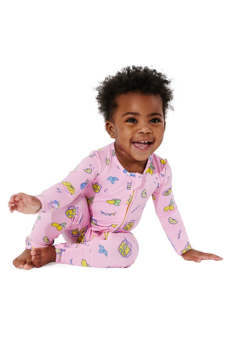 Bellabu Bear Kids' Pink Lemonade Convertible Footie Pajamas, Main, color,