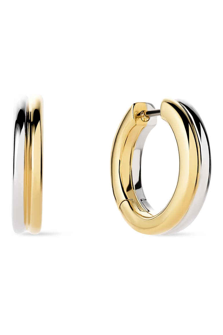 Asher Medium Hoop Earrings, Main, color, GOLD / SILVER
