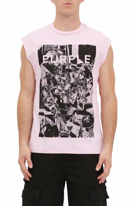 PURPLE BRAND Textured Jersey Graphic Tank