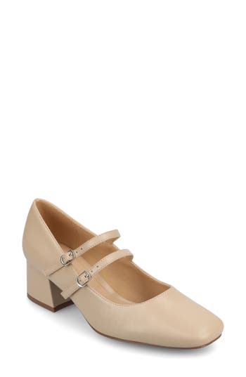 Shop Journee Collection Nally Mary Jane Pump In Beige