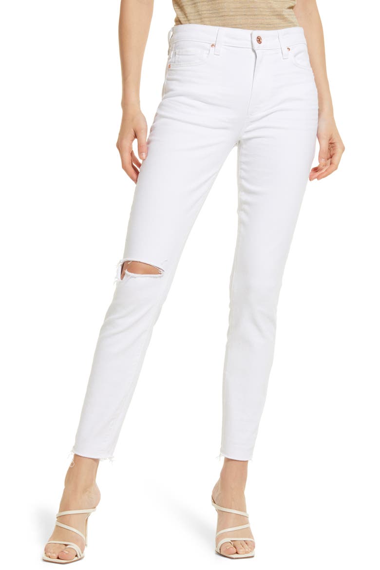 Women's Hoxton Ripped Raw Hem Skinny Jeans, Main, color, BLANCHETTE DESTRUCTED
