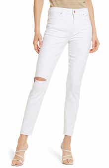 PAIGE Women's Hoxton Ripped Raw Hem Skinny Jeans