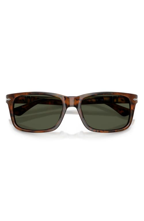 Persol 58mm Rectangular Sunglasses In Green