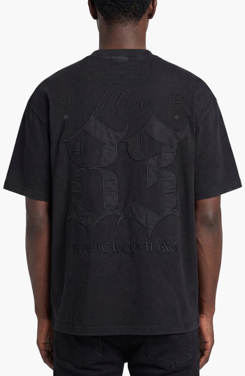Roberto Vino 83 Oversize Washed Cotton Tee, Alternate, color, Black