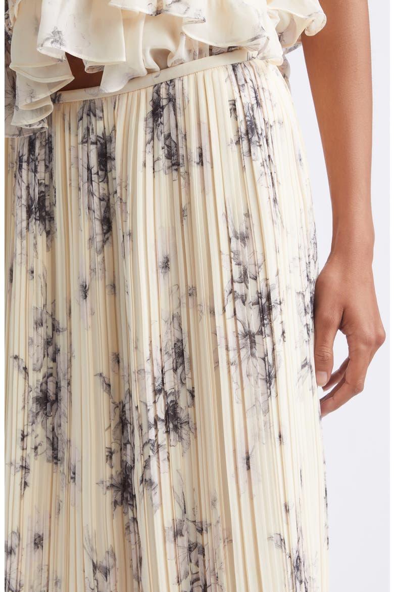 Handsketched Floral Delaine Skirt, Alternate, color, GARDENIA/ BLACK