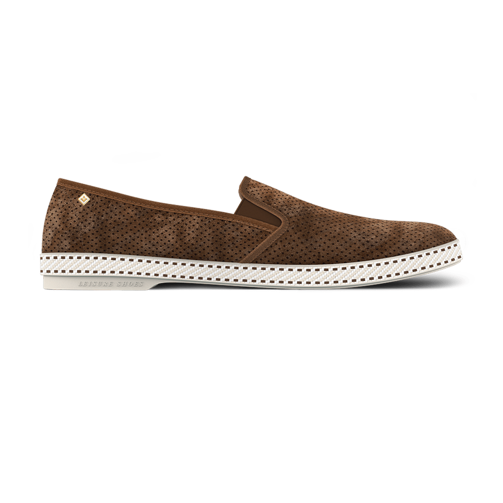 Rivieras Classic Suede Slip-On Loafer, Main, color, Brown