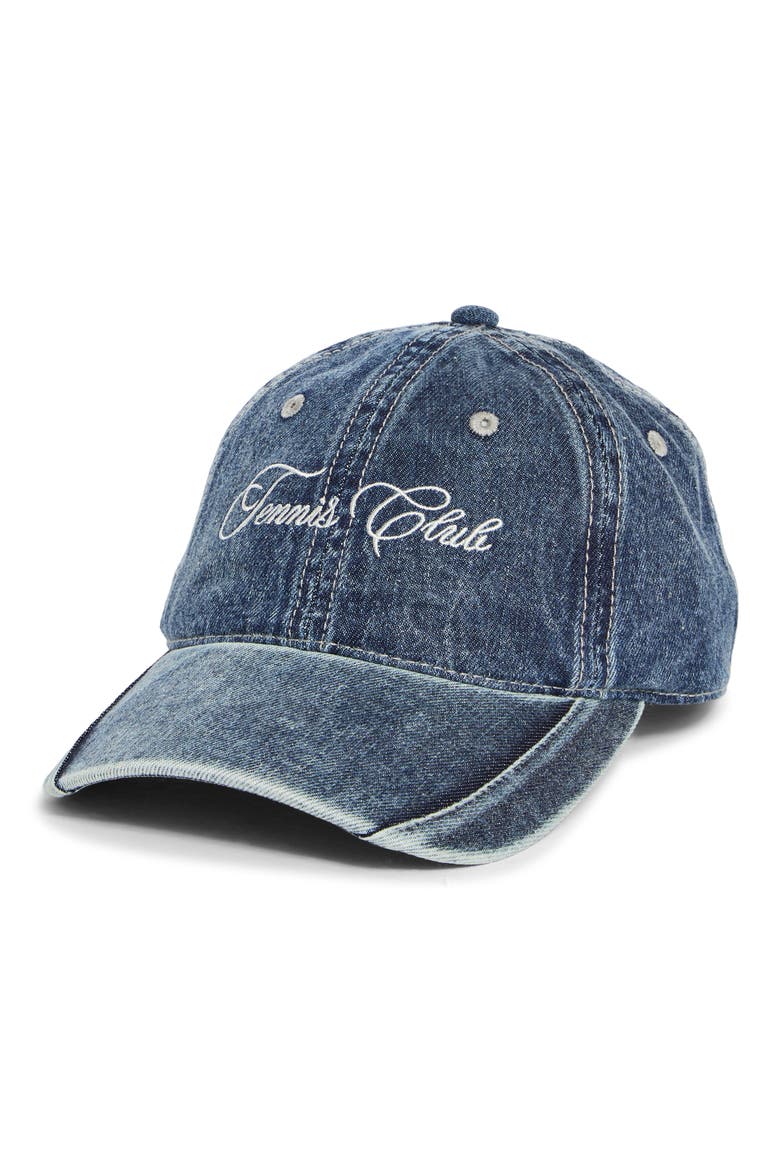 Kids' Tennis Club Washed Denim Baseball Cap, Main, color, BLUE