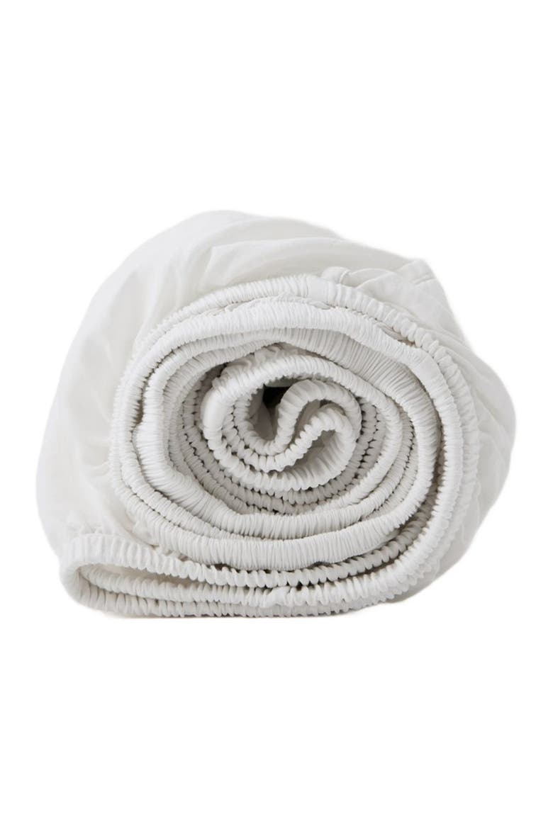 Organic Room Service Sateen Fitted Sheet, Main, color, White